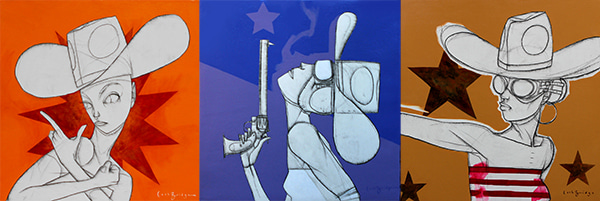 Bulletproof Kiss Triptych by Brett Lethbridge | Lethbridge Gallery